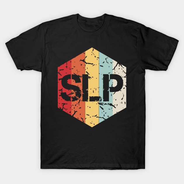 Retro SLP Speech Language Pathologist T-Shirt by LetsBeginDesigns